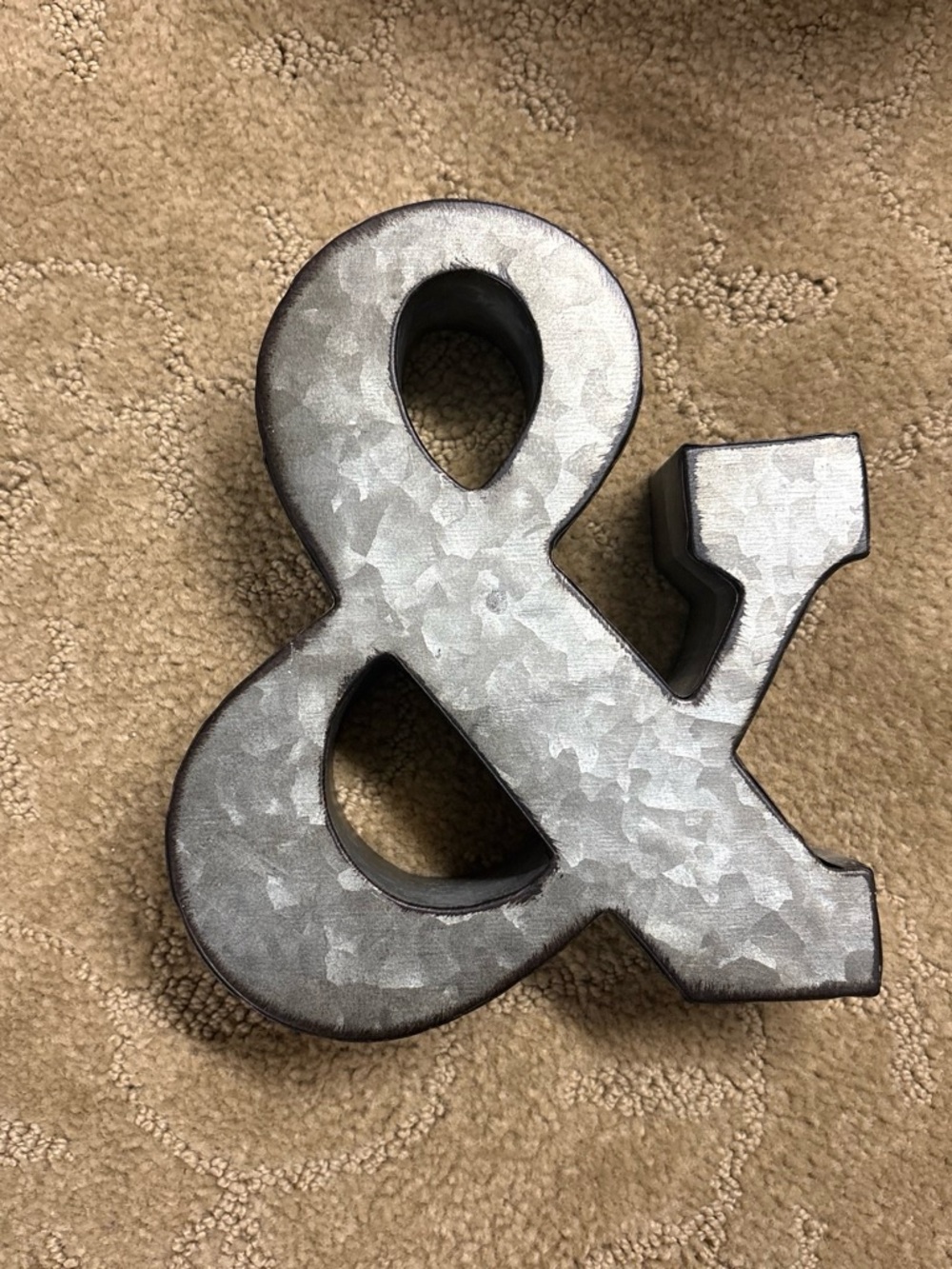Galvanized Metal Ampersand Wall Accent - Silver